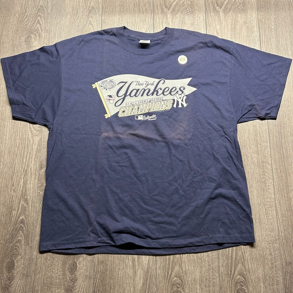 Vintage New York Yankees 2003 American League Champions Shirt Navy Delta 2XL
